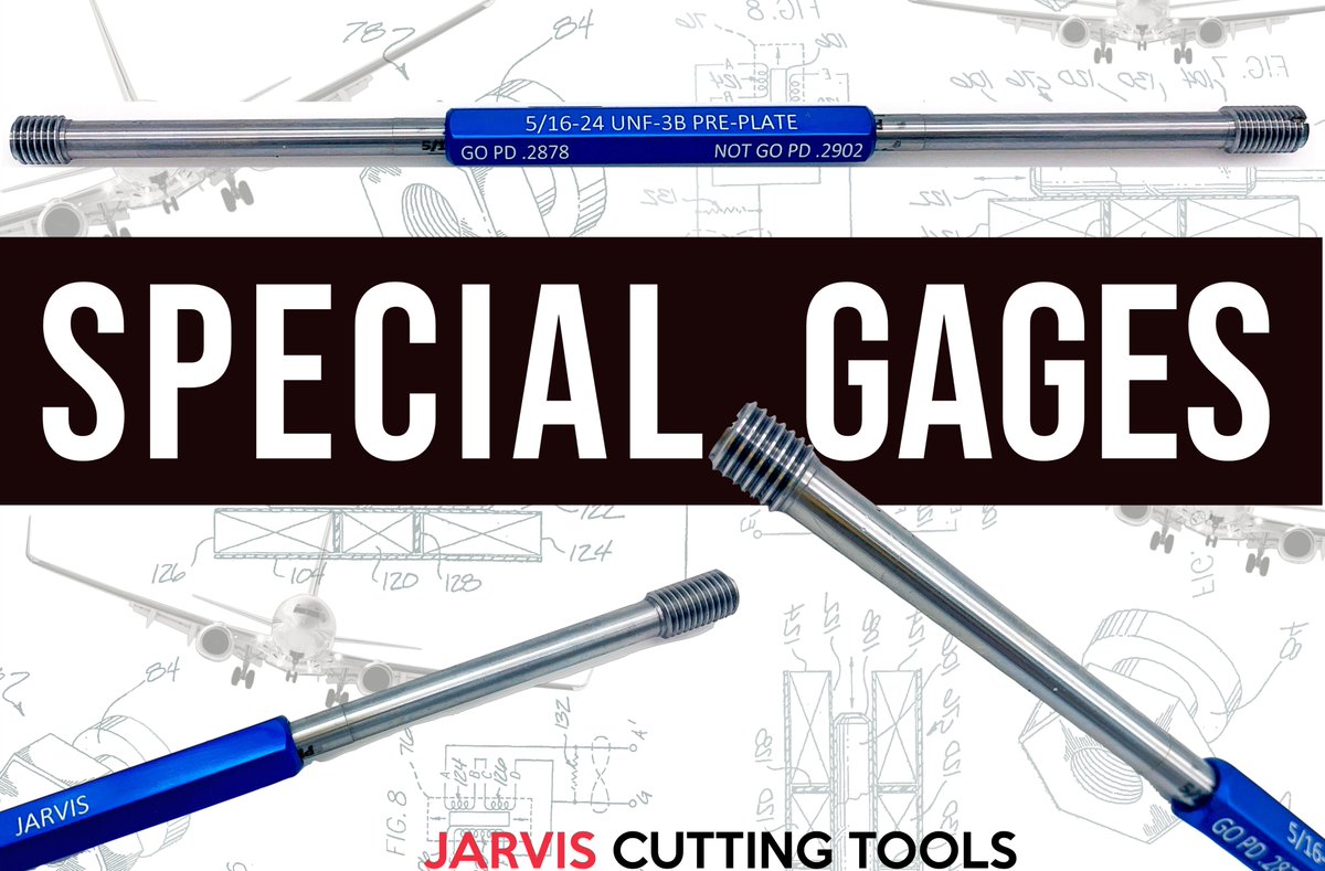 TapThatJarvis's tweet photo. Featuring Bill Wortley's recent project for @howmetaerospace. These special gages are for a long aircraft fastener application (over 1 3/4 inches deep). For more about Jarvis Gages- https://t.co/02zaCDIITQ | #aerospace #engineering #cuttingtools https://t.co/7HnisdjPSl