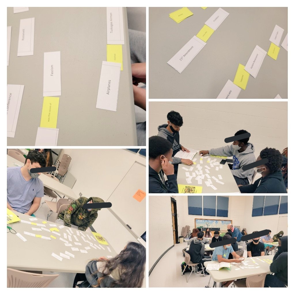 MsEmilyEElliott's tweet photo. USH #EOC Tutorials Ss sequence key people/events by era using #connectioncards #sequencing #causeandeffect #erareview @THS_Mustangs Awesome S engagement @joemgibbons https://t.co/iwl8250af0