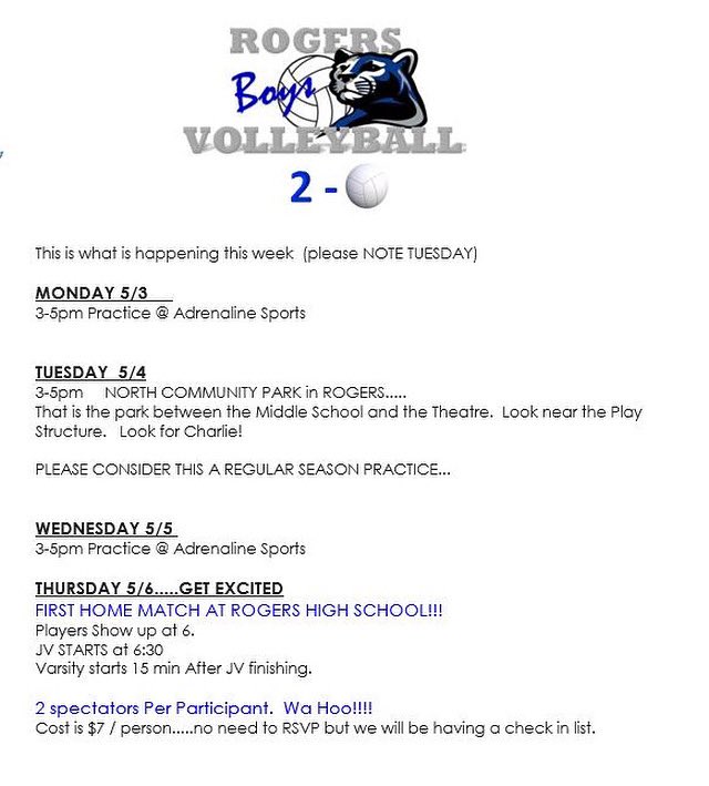 Rogers High School Boys Volleyball (@boys_rogers) on Twitter photo 