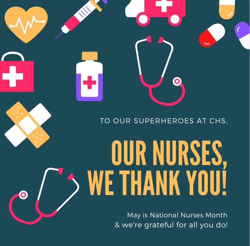 May is National Nurses Month! This month, and always, we are proud of your work and proud to support you as you care for our patients! THANK YOU TO ALL OUR NURSES!🩺💊💉🩹🩺