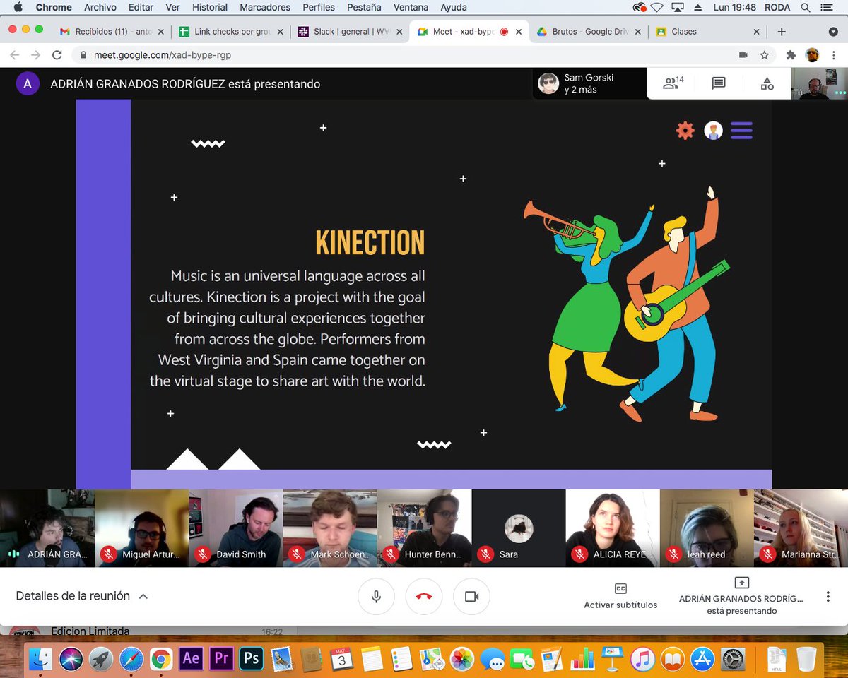 antonioroda's tweet photo. Comienzan las presentaciones finales del curso de #RealidadAumentada que organizamos entre @CampusEUSA  y @WestVirginiaU impartido por el gran @dvdsmthdvd  y yo.

El proyecto inicial es #kinection, en el que el usuario puede ver en su móvil la interpretación grabada y https://t.co/2lS1077OG2