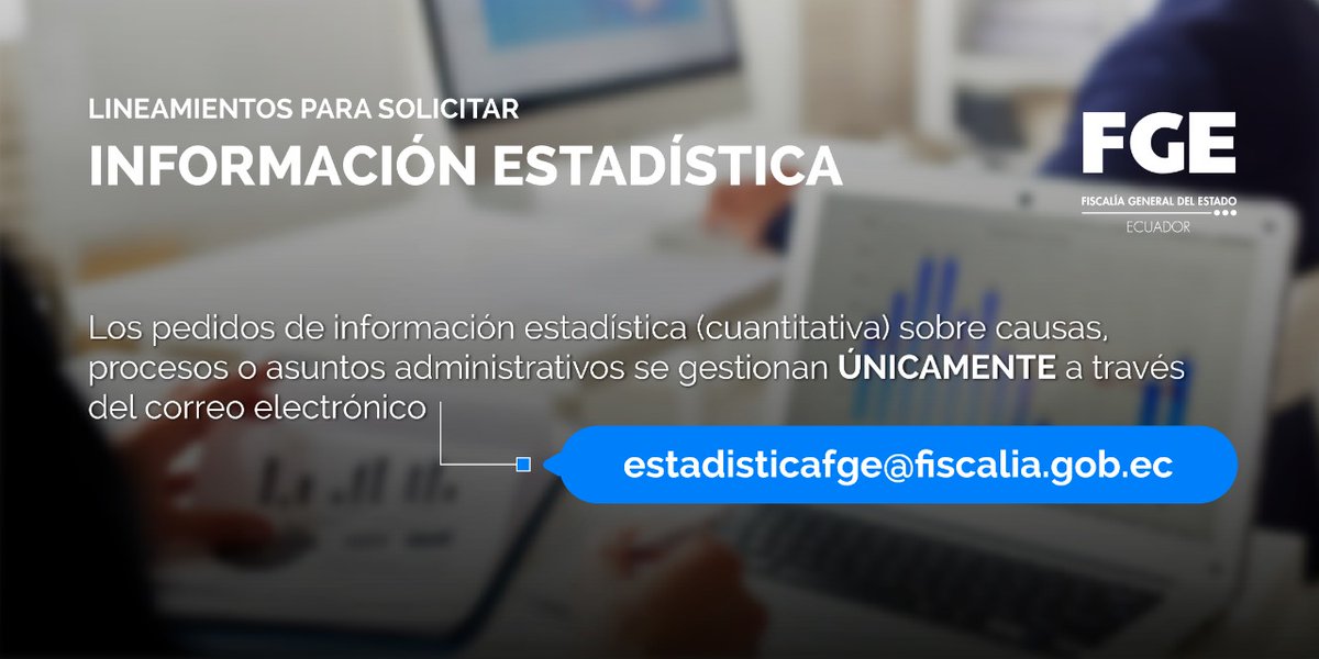FiscaliaEcuador's tweet photo. #ATENCIÓN | Si requiere información estadística (cuantitativa) sobre causas, procesos y asuntos administrativos de #FiscalíaEc, envíe su pedido al correo: estadisticafge@fiscalia.gob.ec. Para que su solicitud sea procesada, tome en cuenta estas indicaciones ⬇️ https://t.co/WCjBl3k18D