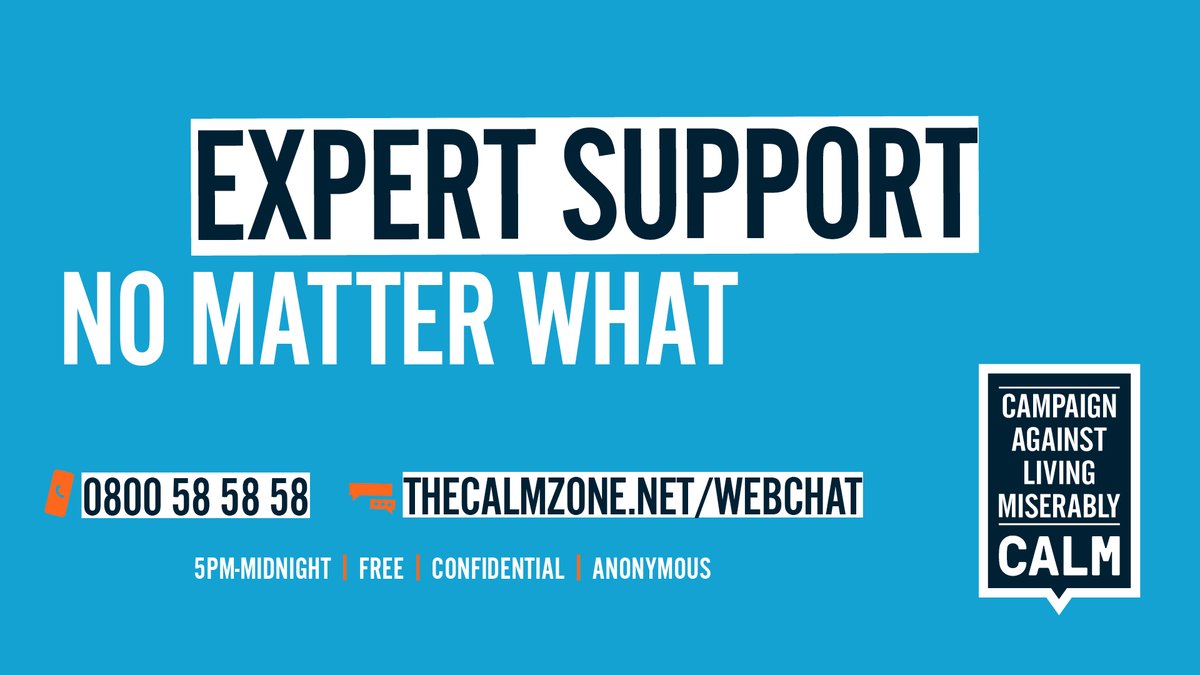 Worried about what the future holds? Our helpline &amp; webchat are open from 5pm until midnight. Call us on 0800 58 58 58, or chat to our trained helpline staff online.

No matter who you are or what you're going through, it's free, anonymous &amp; confidential.

thecalmzone.net/help/get-help