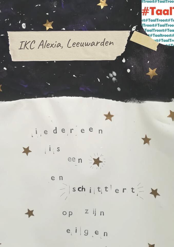 TaalTroost's tweet photo. Groep 6 van ikc Alexia uit Leeuwarden maakte samen met ouders prachtige woorden van troost.  Leerkracht @AnnareinD gebruikt meertaligheid als troef in haar klas👏🏼👏🏼👏🏼@lectoraatMenG @nhlstenden @Nuffic https://t.co/ME24CKPBfC