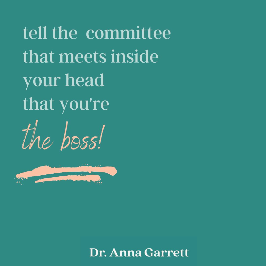 You are not the only one who has voices in your head.

They're the committee that meets inside your head making a bunch of noise and telling you that you're not good enough.

#youretheboss #youregoodenough #youvegotthis #empoweredwomen #midlifemindset #drannagarrett
