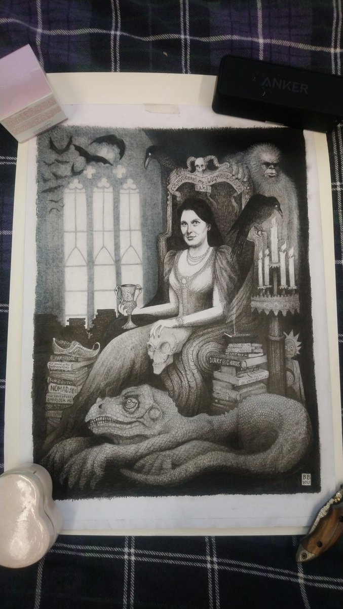 Huge birthday thanks to @mattglasby and <a href="/Varinesi/">Vari Innes</a> for this amazing picture by the astoundingly talented <a href="/BarneyBodoano/">Barney Bodoano</a> of me as the Goth Queen of strange beasts! You can see more of his brilliant artwork on his feed or when you buy @TheBookOfHorror