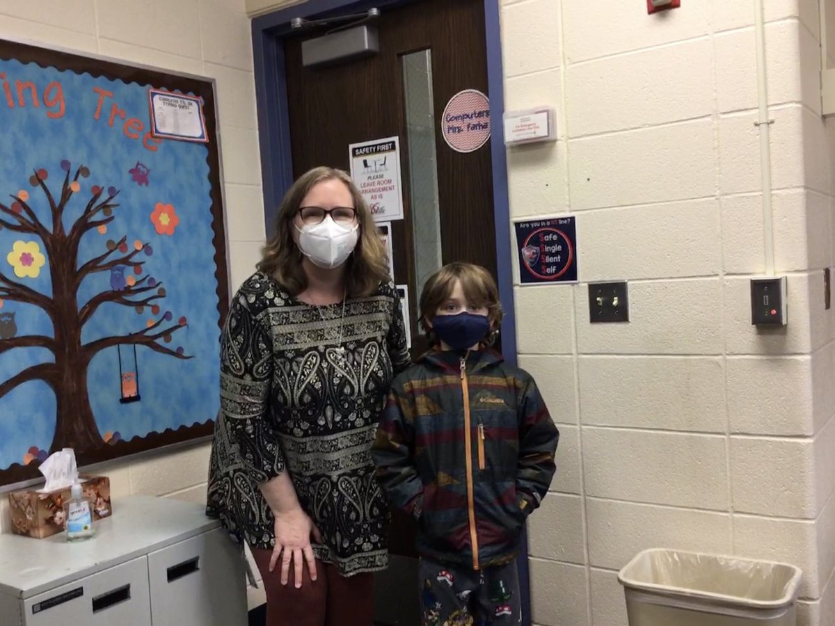ClaOlathe's tweet photo. Scarborough second grader Gabe got to be Technology Teacher for the Day in Mrs. Farha’s computer lab! How fun is that! https://t.co/sL1zAG7zU6