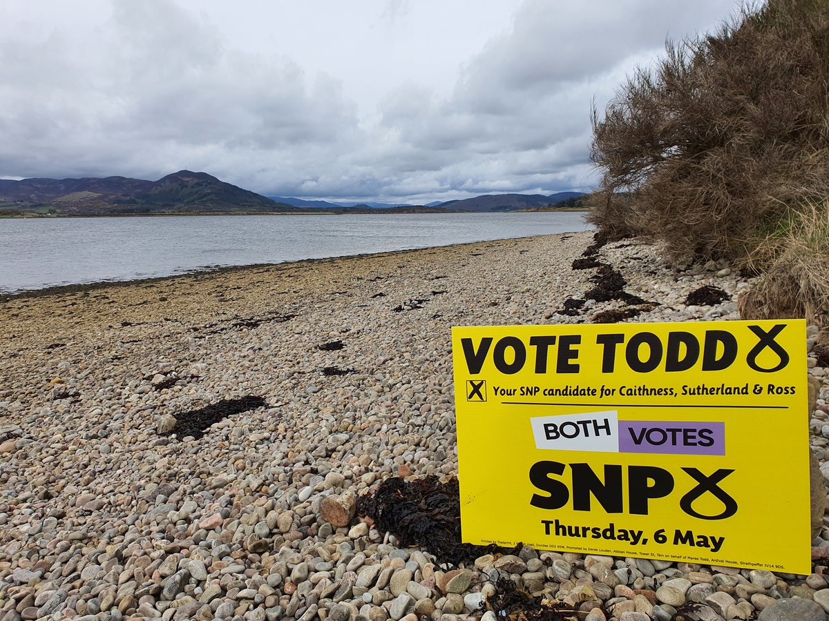 SNPSutherlandBR's tweet photo. Out in another beautiful part of Sutherland today, to get the message out that @MareeToddSNP should have your first vote and @theSNP your second vote on Thursday the 6th of May. #letselectmaree #snpsp21 #snpsutherland #mareetodd #BothVotesSNP #SNP21 #SNP https://t.co/j9VFp4KHZH