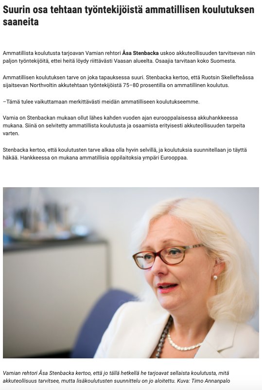 Ilkka Pohjalainen tänään. Vamialla on valmiuksia vastata akkuteollisuuden tarpeisiin.