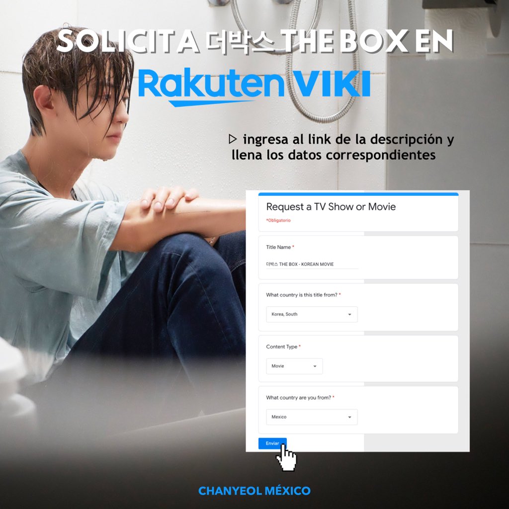 ChanyeolMexico's tweet photo. 더박스 THE BOX está disponible en la plataforma VIKI en algunas regiones. 

Si quieres tenerla en tu país ingresa al siguiente link: https://t.co/6d3h19xgaf

Tittle: 더박스 THE BOX - KOREAN MOVIE

¡Mandemos muchas solicitudes! 💛

#CHANYEOLinTheBox #CHANYEOL https://t.co/RmlWvxwiza