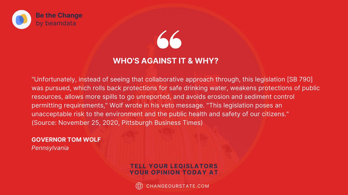 beamdata's tweet image. Spotlight on HB 1144 or the Conventional Oil and Gas Act prime sponsored by Rep. Martin Causer. HB 1144 will be voted on in the Environmental Resources and Energy Committee this week on May 4th. Checkout the spotlight and give your input at ChangeOurState.com!
