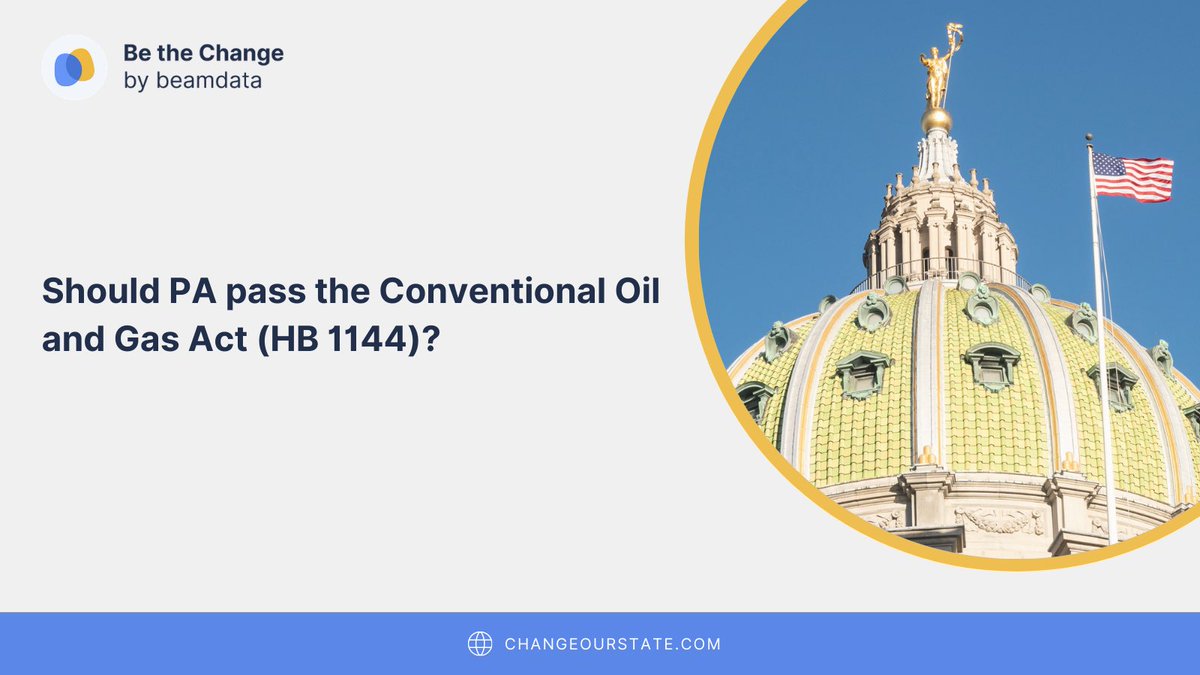 beamdata's tweet image. Spotlight on HB 1144 or the Conventional Oil and Gas Act prime sponsored by Rep. Martin Causer. HB 1144 will be voted on in the Environmental Resources and Energy Committee this week on May 4th. Checkout the spotlight and give your input at ChangeOurState.com!
