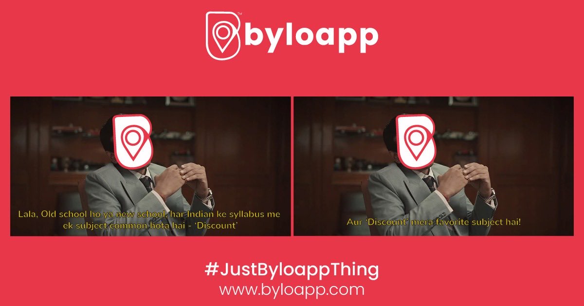 byloappindia's tweet photo. Discounts hamara favorite subject hai, aur aapka?
.
.
.
.
.
#bylohumour #bylodiscounts #discountdealoffer #stayawake #worthwaitbyloapp #byloforconsumer #MarketingApp #FreePromotion #Hyperlocal #VocalForLocal #BuyLocal #Aatmanirbhar #Restaurantapp #Cafeapp #MSME #Forbusiness https://t.co/kso3AkpkWf