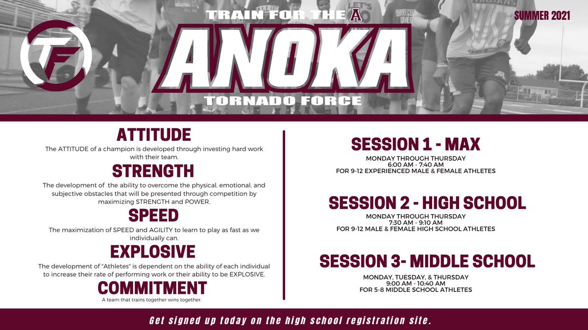 Time to get signed up for Summer Training Sessions. Let's continue to train, grow, and develope as we set a new standard for the future. All 5th-12th grade athletes. LET'S GO!