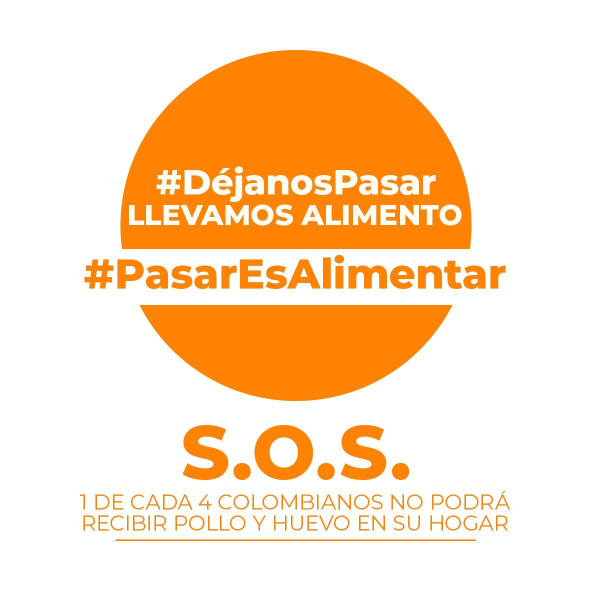 AvinalColombia's tweet photo. SOS 🆘🆘

#DéjanosPasar #PasarEsAlimentar necesitamos que todos los  colombianos tengan pollo y huevo en su mesa. 

#Alimentación #Colombia #Huevo #Pollo #Avicultura #SOS https://t.co/uWnKYz0vHh