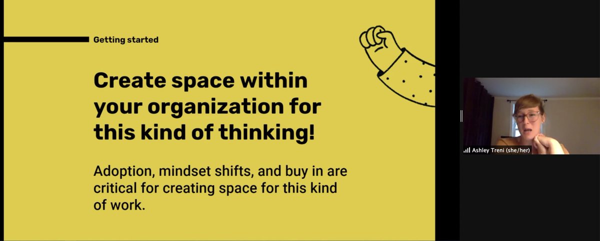 Engaging in user-informed design can seem intimidating, but the best thing to do is jump in! “Start with a small project and try the process. Just try to create that space for listening and learning and see what comes back.” -@ashleytreni #EJC2021 #legaldesign