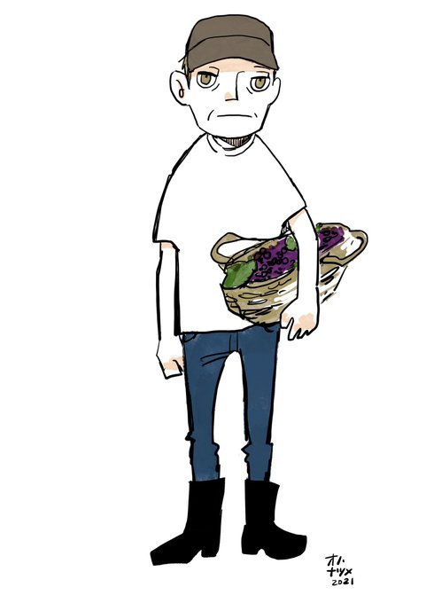 「eggplant white shirt」 illustration images(Latest)