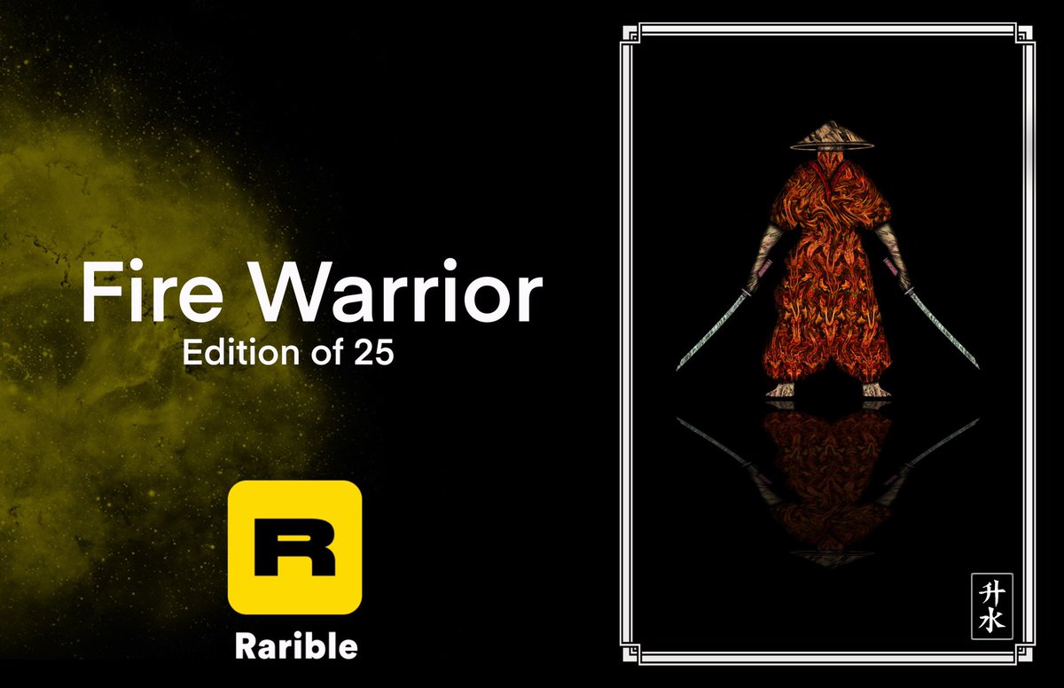 The one who collects the most Warriors when the #warrior project sells out will be gifted a special 1/1 Warrior! Let’s see how many you can stack up! Right now I believe <a href="/riverrunpastev1/">riverrun.eth</a> and <a href="/category5music/">cat 5</a>  are tied at 3 warriors each!! 

rarible.com/user/0x7169547…

#nft #nftart
