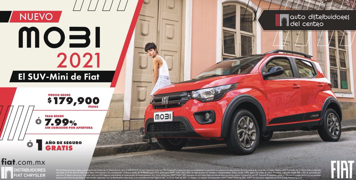 AutoDistribuid3's tweet image. Muévete, cambia y evoluciona con el nuevo Mobi 2021, el SUV-Mini de Fiat 😎👇🏻 Diseño off road, acabados de gran calidad y la mejor conectividad del segmento. Mobi #MoveIt ☎️ (449) 442 8044