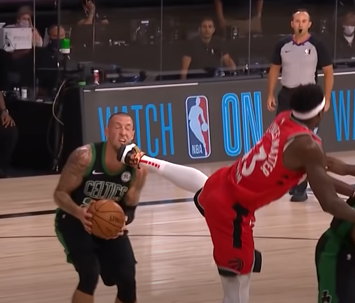 TheHoppyFrog22's tweet photo. @StoolGreenie who remembers when Daniel Theis was kicked in the mouth by Siakham in the raptors series last year. when that wasn't deemed a flagrant (or even reviewed) i knew the rest of my life would be tormented by foul reviews #NotAFlagrant https://t.co/twzuUwfZRy
