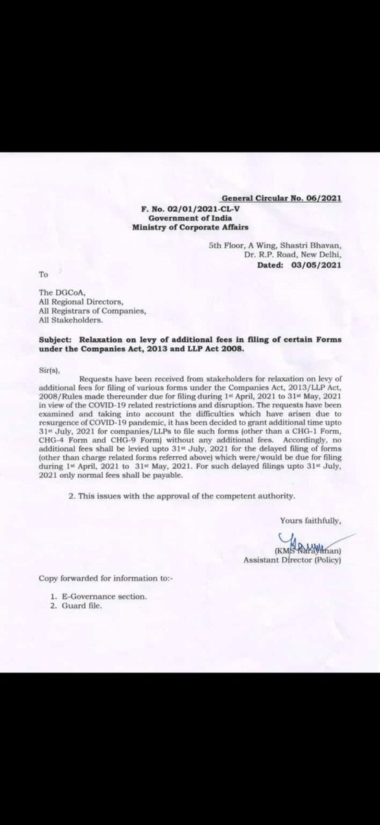 CA_JaffarKhan's tweet photo. Much awaited notification.
#nolatefee
#MCA
#waiverofadditionalfee
#cfss2021 https://t.co/0S5nhTiEMZ