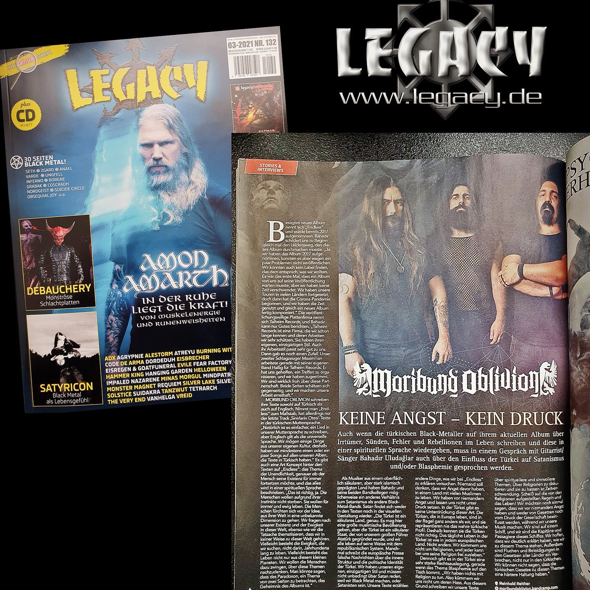 Moribund Oblivion @ LEGACY Magazine 🤘
Yine Avrupa basınındayız! Avrupa Metal müziğinin önemli dergilerinden Legacy Magazine Moribund Oblivion röportajına tam sayfa ayırdı!
#moribundoblivion #interview #endless #newalbum #newissue #legacymagazine #blackmetal #turkishblackmetal