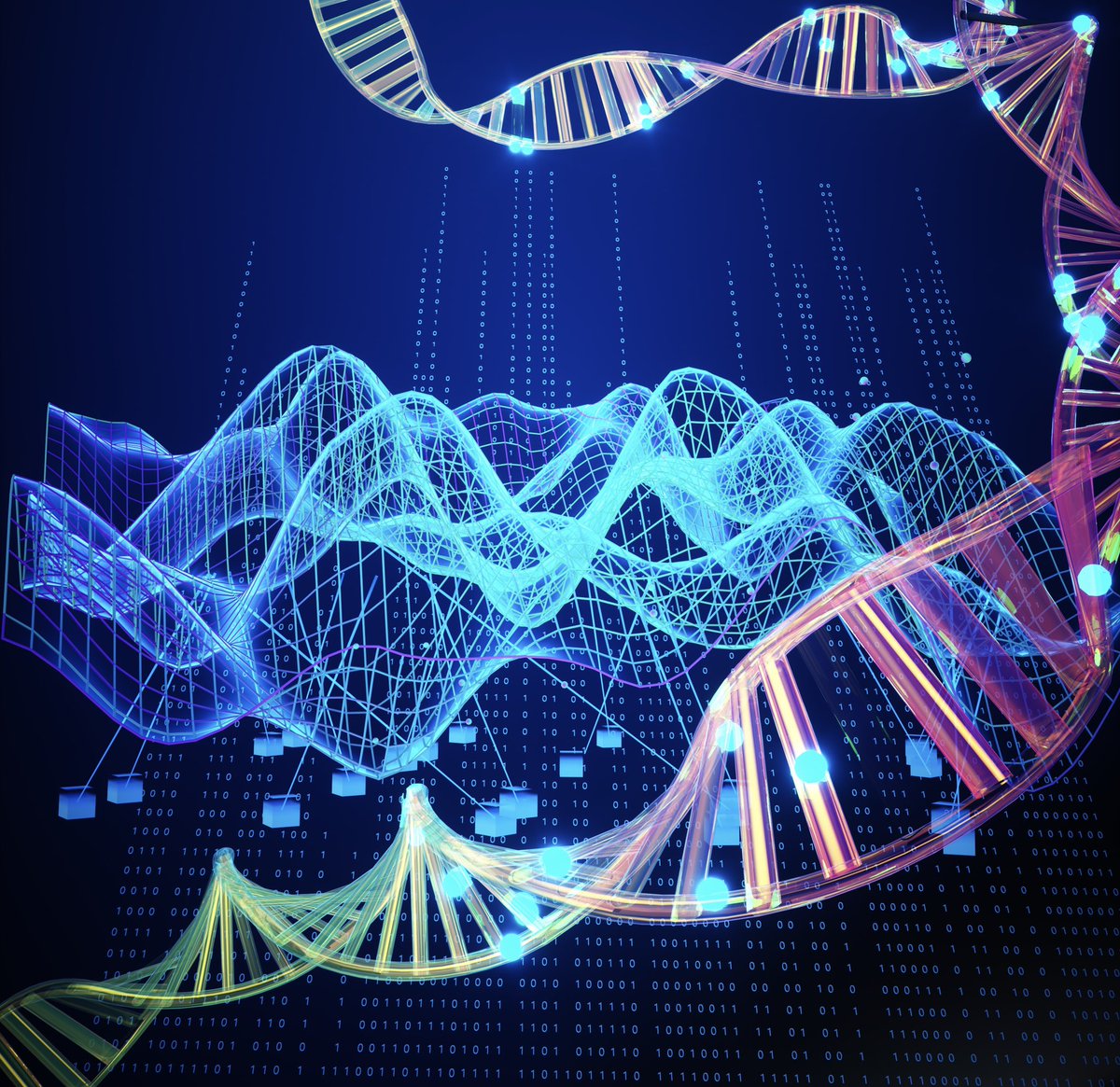 KoldLab's tweet image. Illustration: DNA methylation can be analyzed using information theory (represented by strings of 0s and 1s) to understand the epigenetic landscape of cancer and identify genes that regulate this landscape.  Credit: Kate Zvorykina (Ella Maru Studio) bit.ly/3sz62sN