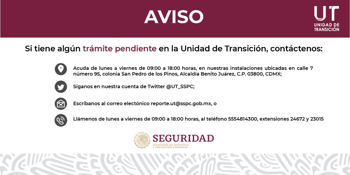 UT_SSPC's tweet photo. Aviso importante https://t.co/ZklcABdI5I