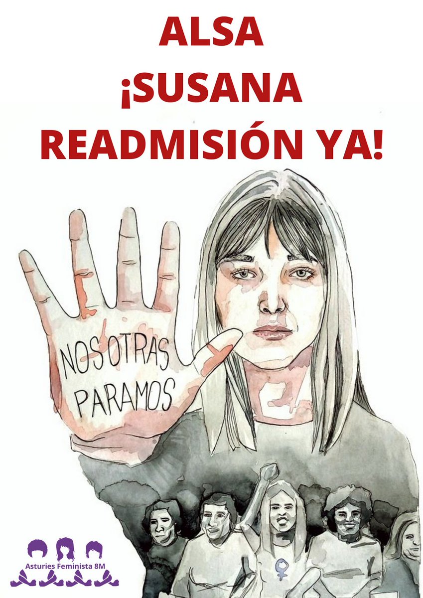 Asturies8M's tweet photo. Recuerda necesitamos compañeras mañana que vengan a apoyar a Susana García, la conductora que ALSA se niega a readmitir aunque ha ganado el juicio. Vamos a ir en bus de Gijón a Oviedo y luego tendremos una rueda de prensa. Salimos a las 17, reserva tu plaza llamando  al 661311940 https://t.co/xe9qah1xlM