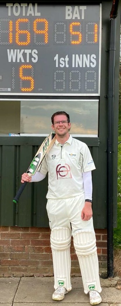 Craig Fox (@craigfox99) on Twitter photo This weekend was my greatest sporting achievement. .. 51NO after facing the 1st ball and hitting the winning runs with a 4 to get the 50
Wouldn't have thought I'd get a score like this when I started at <a href="/HollinsendMCC/">Hollinsend MCC</a> last year
Obv special thanks to <a href="/FHCricket2014/">FH Cricket</a> for the bat! This weekend was my greatest sporting achievement. .. 51NO after facing the 1st ball and hitting the winning runs with a 4 to get the 50
Wouldn't have thought I'd get a score like this when I started at <a href="/HollinsendMCC/">Hollinsend MCC</a> last year
Obv special thanks to <a href="/FHCricket2014/">FH Cricket</a> for the bat!