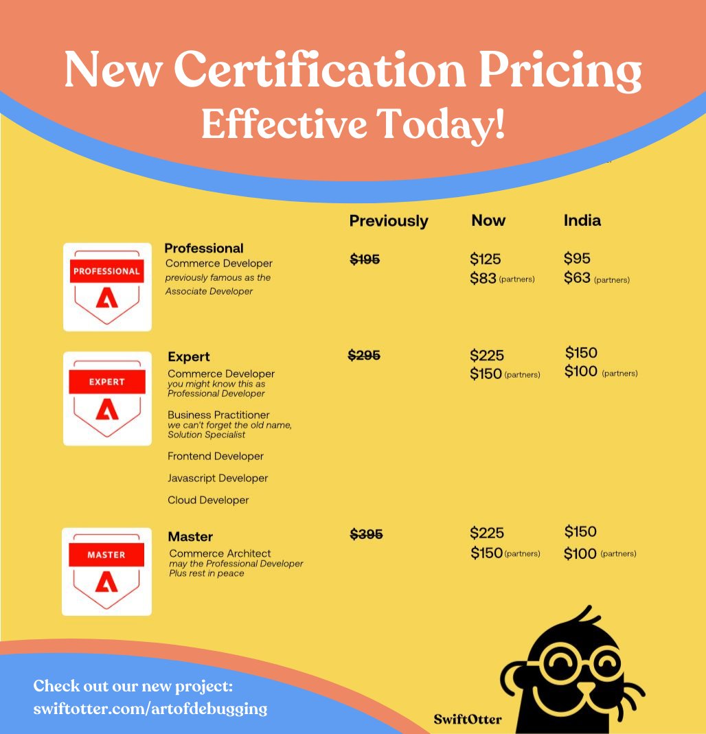 swiftotter_joe's tweet photo. New Adobe certification pricing goes into effect today! https://t.co/FDjEYo1hhn