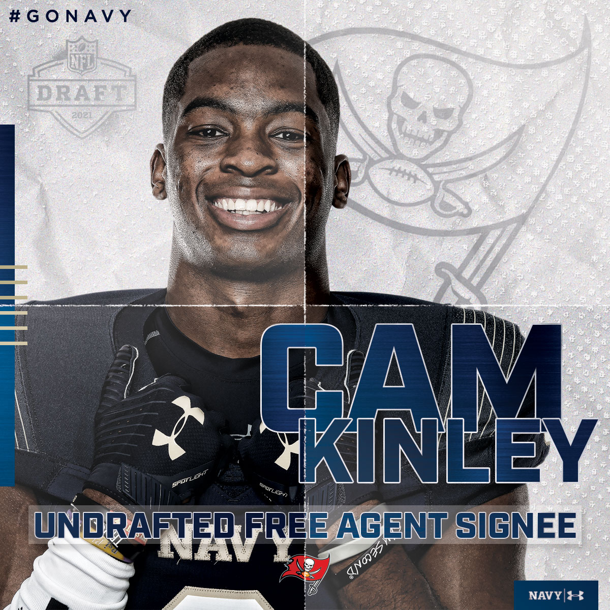 NavyFB's tweet image. Congrats to @ck3thethrill for signing with the Bucs!! They are getting a special player out of Cam!! #BuiltDifferent