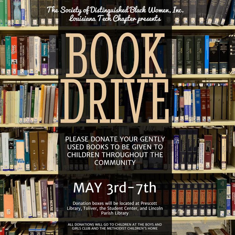 Today begins our book drive! This drive will end on May 7th, 2021. We are collecting new or gently used books to donate to the children at the Boys and Girls Club! If you are interested, please contact any DBW member.