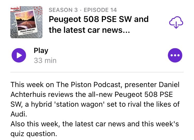 The Piston Podcast (@pistonpodcast) on Twitter photo This week on TPP, a review of the all-new <a href="/PeugeotUK/">PEUGEOT UK</a> 508 PSE SW, a hybrid estate car to make you go, “oooh!” Also this week, the latest motoring news and a quiz question to get you thinking. 👏 This week on TPP, a review of the all-new <a href="/PeugeotUK/">PEUGEOT UK</a> 508 PSE SW, a hybrid estate car to make you go, “oooh!” Also this week, the latest motoring news and a quiz question to get you thinking. 👏