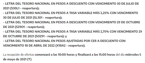Inverandinas's tweet photo. 📢 El Ministerio de Economía ofrece el miercoles en licitación una combinación de instrumentos del Tesoro Nacional denominados en pesos, incluyendo #LEDES, #LEPASE y #LECER, no informó precio mínimo para ninguno de ellos (tasas a licitar): https://t.co/oxLqmkKUsO