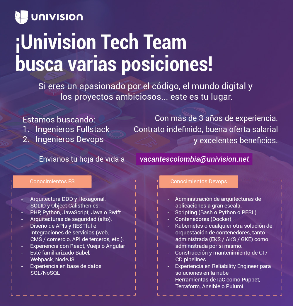 #TrabajoSiHay  y en <a href="/univision/">Univision</a> estamos buscando estos perfiles, por favor re-tweet