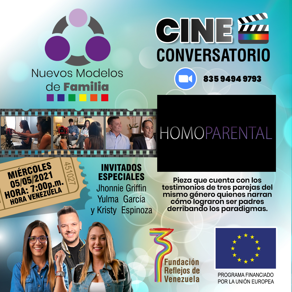 reflejosdevzla's tweet photo. Cine Conversatorio sobre Documental HOMOPARENTAL con @garciayulma @kristyespinoza @jhonniegriffin el miércoles 5 de mayo a las 7pm Ven
Los derechos se construyen con visibilidad y rompiendo paradigmas
https://t.co/AfbtD3ao4W
#NuevosdModelosdeFamilias #LGBTVE #LGBTIVe https://t.co/gCuzGQcl8j