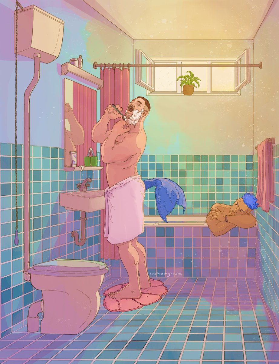 Commission 73.
"Merman in my bathtub."
#mermay2021