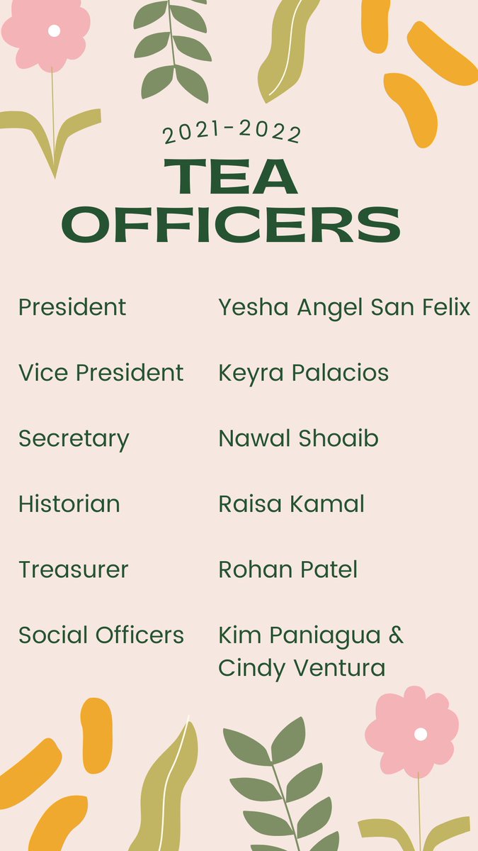 Congratulations to our new officers for the 2021-2022 school year! We are so excited to see what this amazing group will accomplish next year and wish them the best! 🌏💚