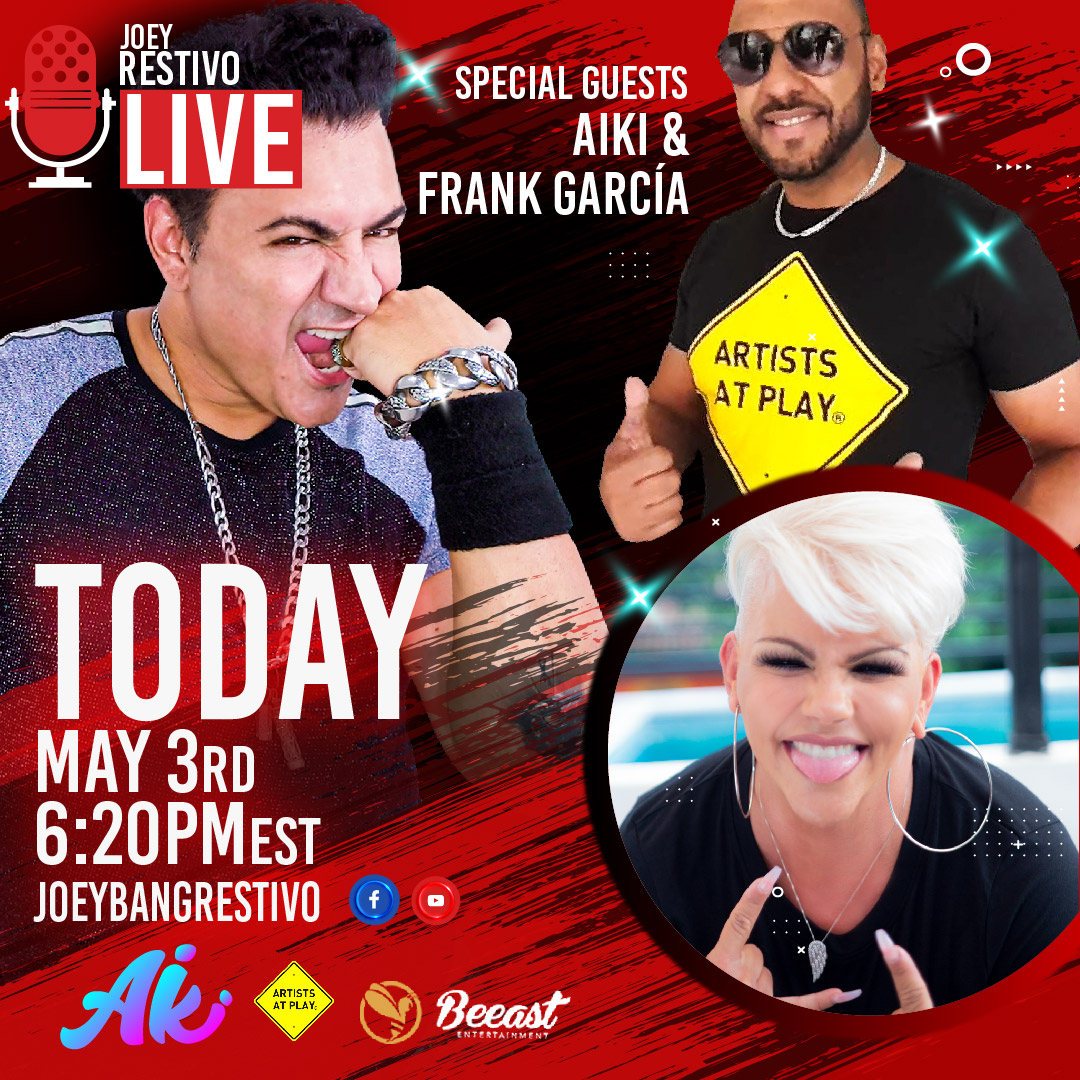 JoeyBangRestivo's tweet photo. TODAY!!! 6:20 pm EST. With our girl @Aikimusic along with Frank Garcia from #BeeastEntertainment on Joey Restivo Live Show! 🔴

See you there!

#JoeyRestivo #podcast #joeyrestivolive #musicproduction #Aiki #Aikimusic #BeeastEntertainment #artistsatplay https://t.co/bfLyvqSRPz