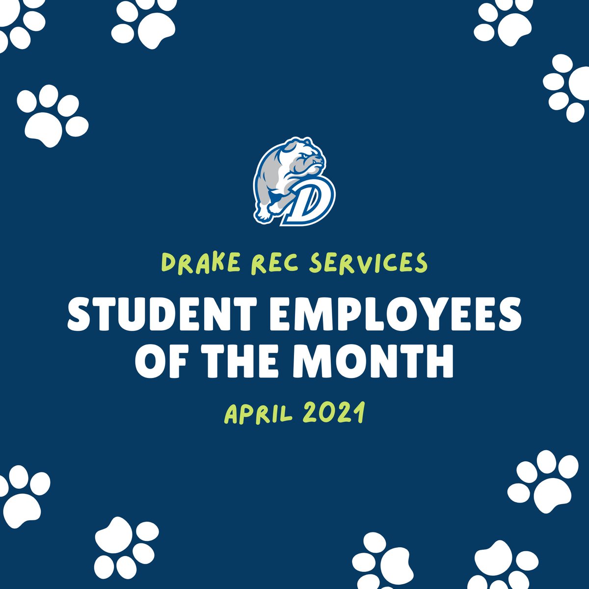 DrakeRec's tweet photo. Our April Student Employee of the Month winners did a great job of going above and beyond in their roles last month โจ see which of our wonderful student employees were featured this month. #draketogether https://t.co/mLK9fXrv6T