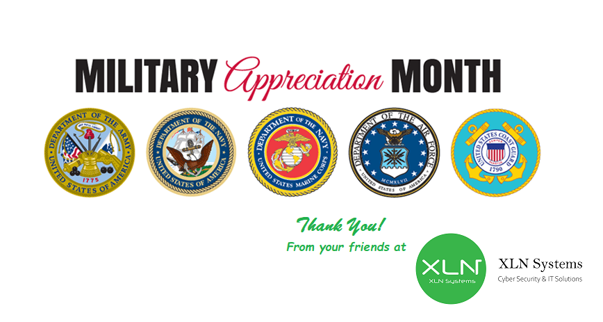 XLNSystems's tweet photo. Thank you to the brave men and women who have selflessly served our country in the US Armed Forces. 

A grateful nation salutes YOU!

#MilitaryAppreciationMonth #Veterans #Military #ARMY #Navy #AirForce #Marines #CoastGuard https://t.co/p2dEqe5TKV