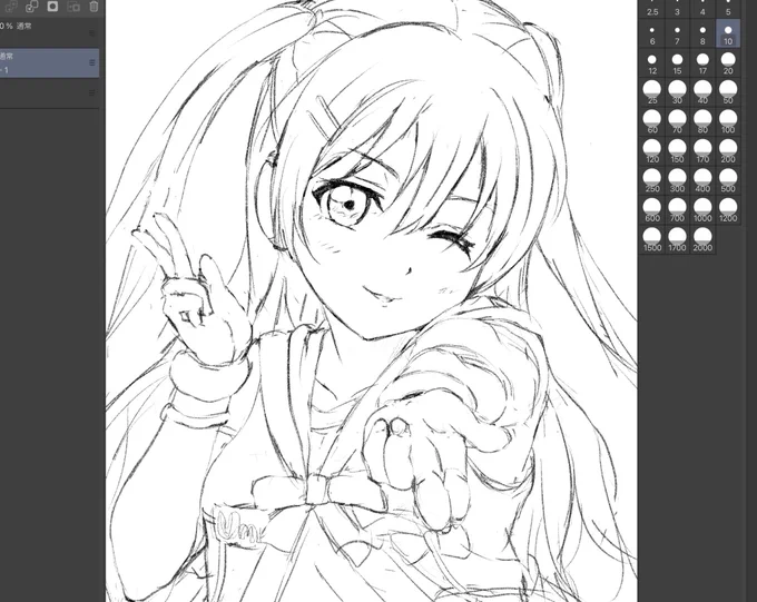 イベ海未ちゃんラフ
当然スパッツも描いてます😏 