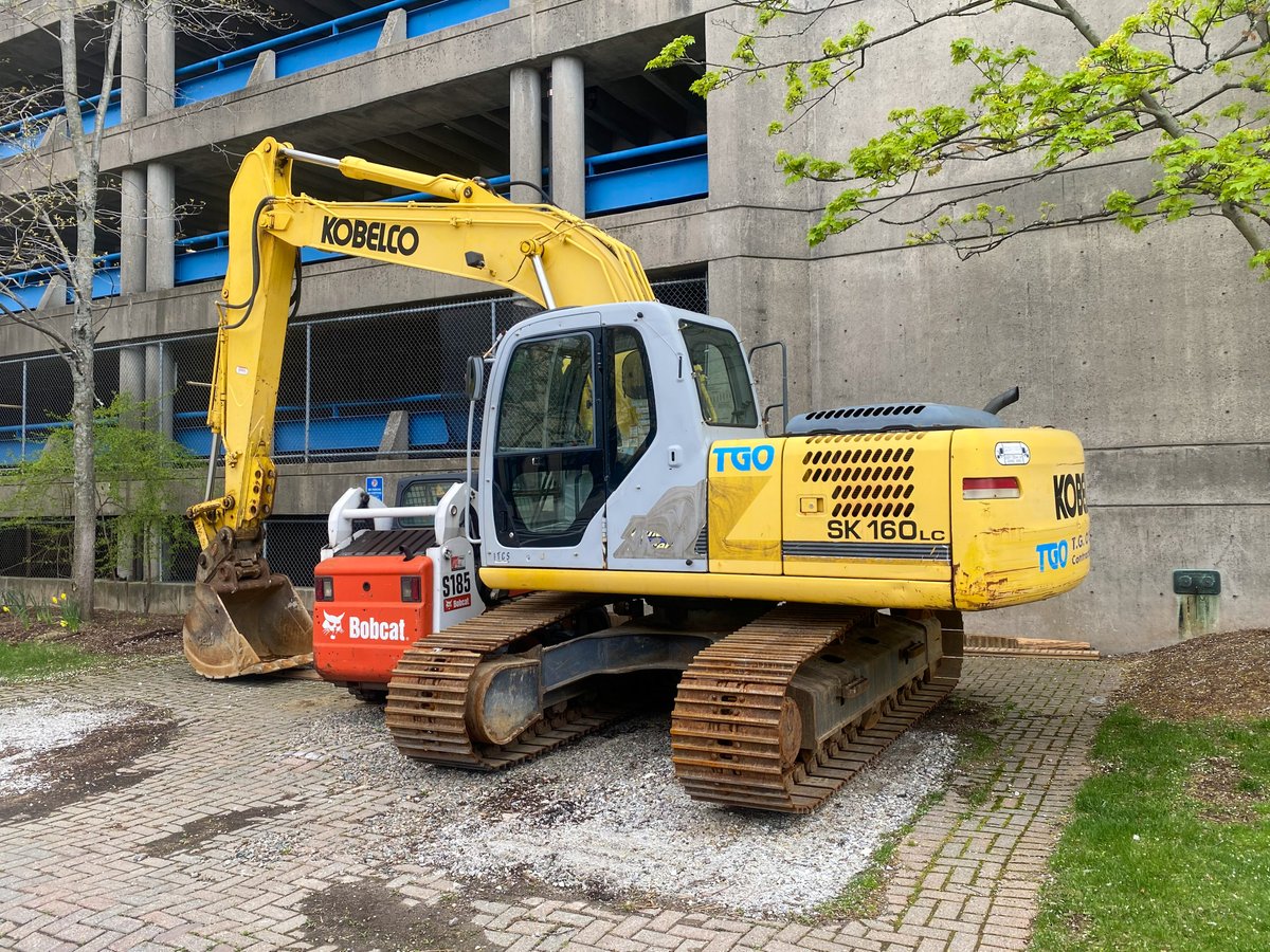 T.G. O'Connor Contracting Corp’s equipment spotted outside Beth Israel Deaconess Med. Center working on a remodel project featuring a @kobelcoamerica SK 160 excavator and a <a href="/BobcatCompany/">Bobcat Company</a> S185 Skid Steer! 

#Boston #skidsteer #excavator #heavyequipmentlife #bobcat #kobelco