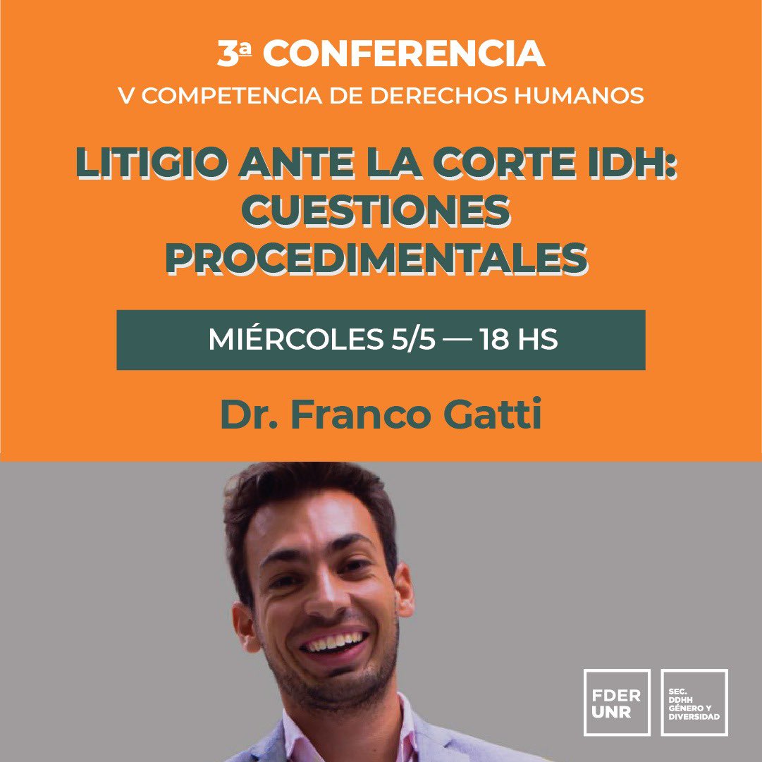 Este miércoles! <a href="/ddhh_y/">Secretaria DDHH, Género y Diversidad FDER</a> <a href="/DerechoUNR/">DerechoUNR</a>