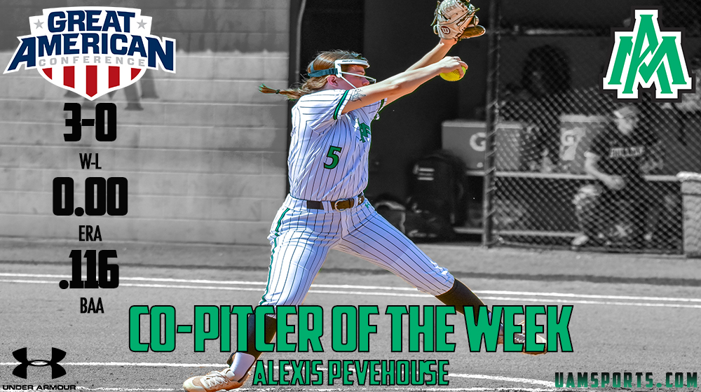 SB 🥎|

Congratulations to <a href="/UAMSoftball/">Blossoms Softball</a> pitcher Alexis Pevehouse for being named #theGAC Co-Pitcher of the Week!

🟢 3-0
🟢 0.00 ERA
🟢 10 Ks
🟢 .116 BAA
🟢 Series Sweep!

#BlossomNation | #BuildYourHouse