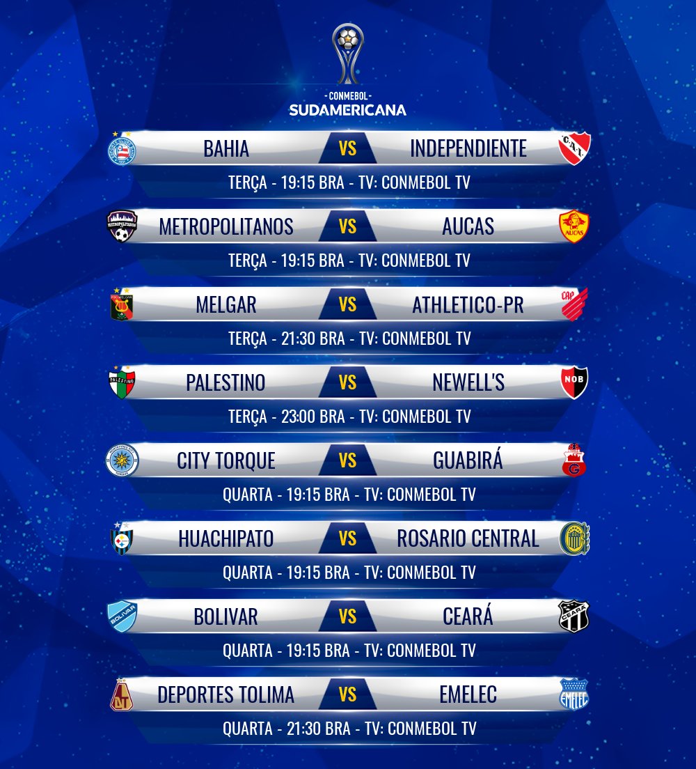 CONMEBOL Sudamericana on Twitter "🔥🏆 Os 1⃣6⃣ jogos que agitam o