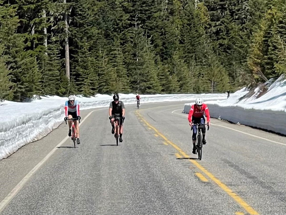 wsdot's tweet image. One of our @WSDOTActive staff who is in way, way better shape than me was one of MANY cyclists who took advantage of the cleared but closed SR 20 North Cascades Hwy this weekend. He sent these pics. No opening date yet but follow @WSDOT_East &amp;amp; @wsdot_north.