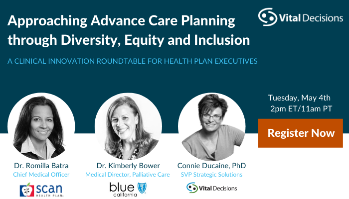 SCANHealthPlan's tweet photo. Join SCAN Chief Medical Officer @batrar &amp; other healthcare leaders tomorrow for a candid conversation about how health plans are approaching advance care planning through diversity, equity and inclusion initiatives. Register today: https://t.co/LWBNbzd4jq https://t.co/OxpHsnZwiK