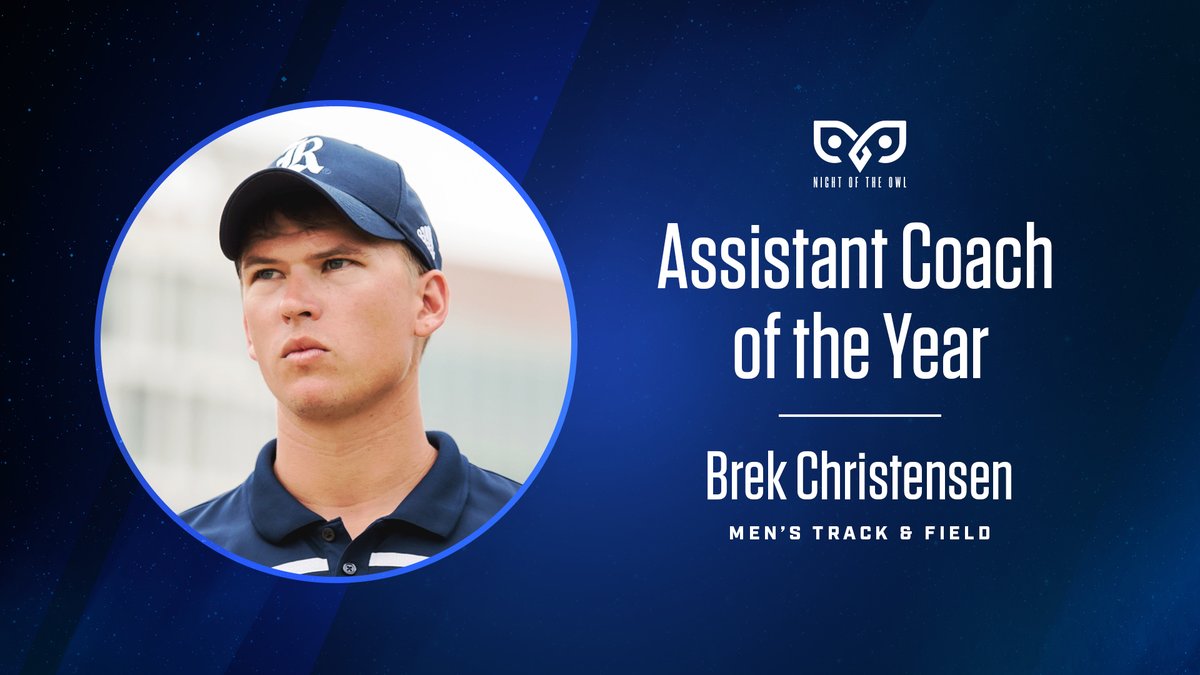 🦉 𝐍𝐢𝐠𝐡𝐭 𝐨𝐟 𝐭𝐡𝐞 𝐎𝐰𝐥 🦉

🏆 » Brek Christensen (<a href="/RiceTFXC/">Rice TF & XC</a>) is the 2021 Assistant Coach of the Year!

#GoOwls👐 x #NOTO21